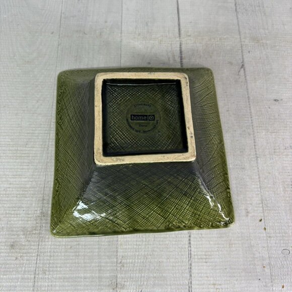 Home Target ASIAN LINEN Green Embossed Weave Square Soup Cereal Bowls Set of 4 - Picture 5 of 16